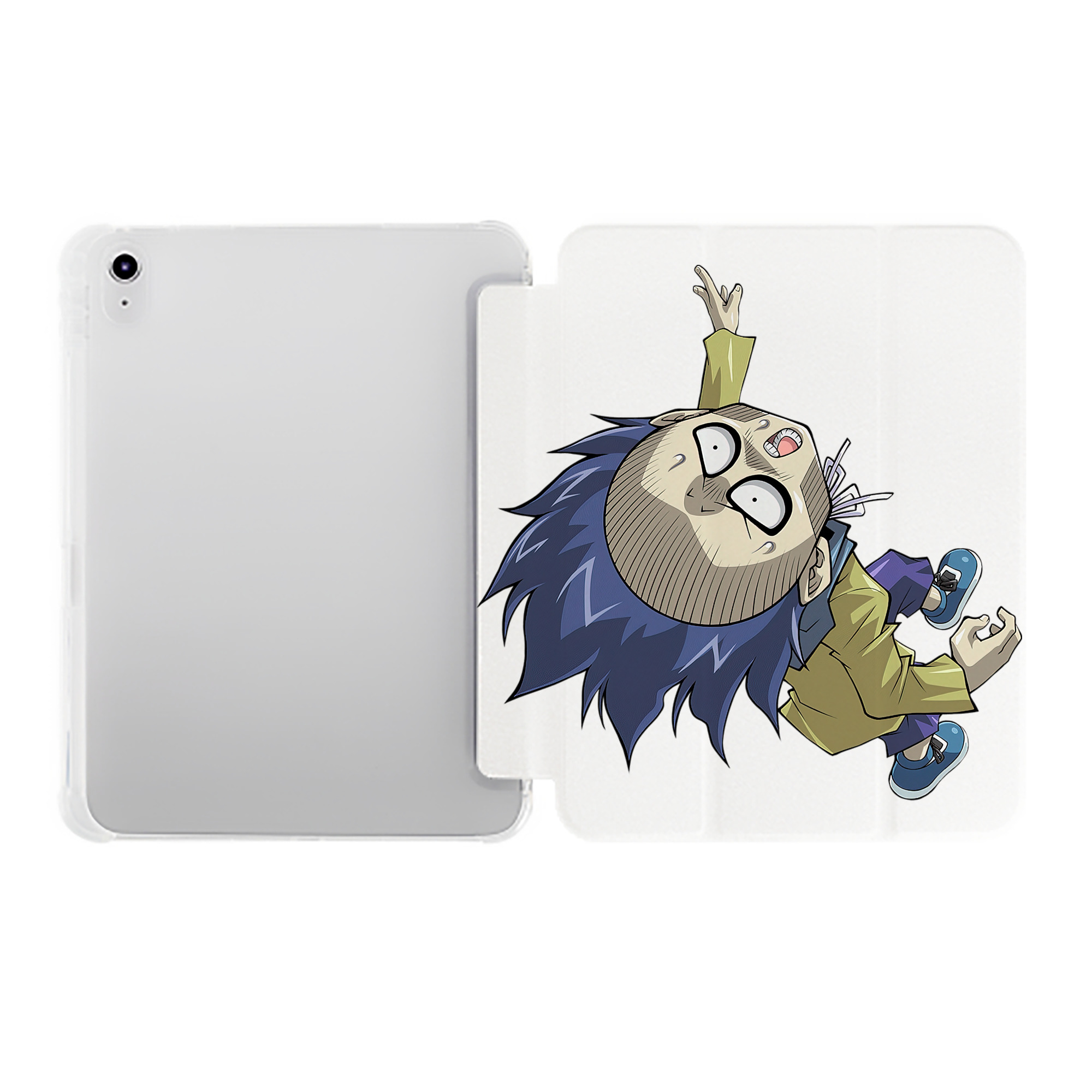 （画像用） 遊☆戯☆王 Yu-Gi-Oh! IPad ケース ペン収納付き 三つ折りスタンド PUレザー×シリコン 対応機種9.5/10.5/10.9インチ